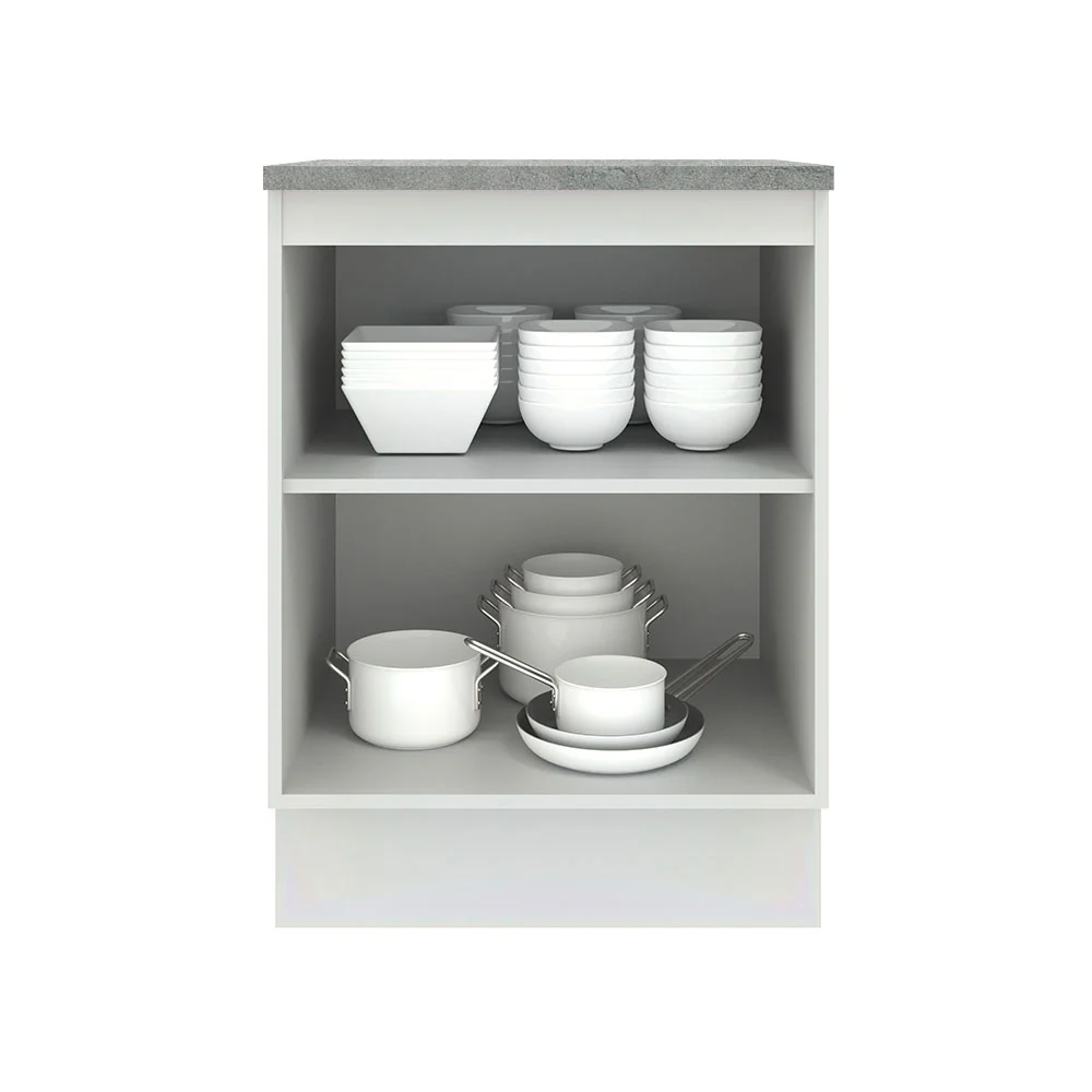 Balcão Madesa Agata 60 cm 1 Porta Branco/Cinza - Image 3
