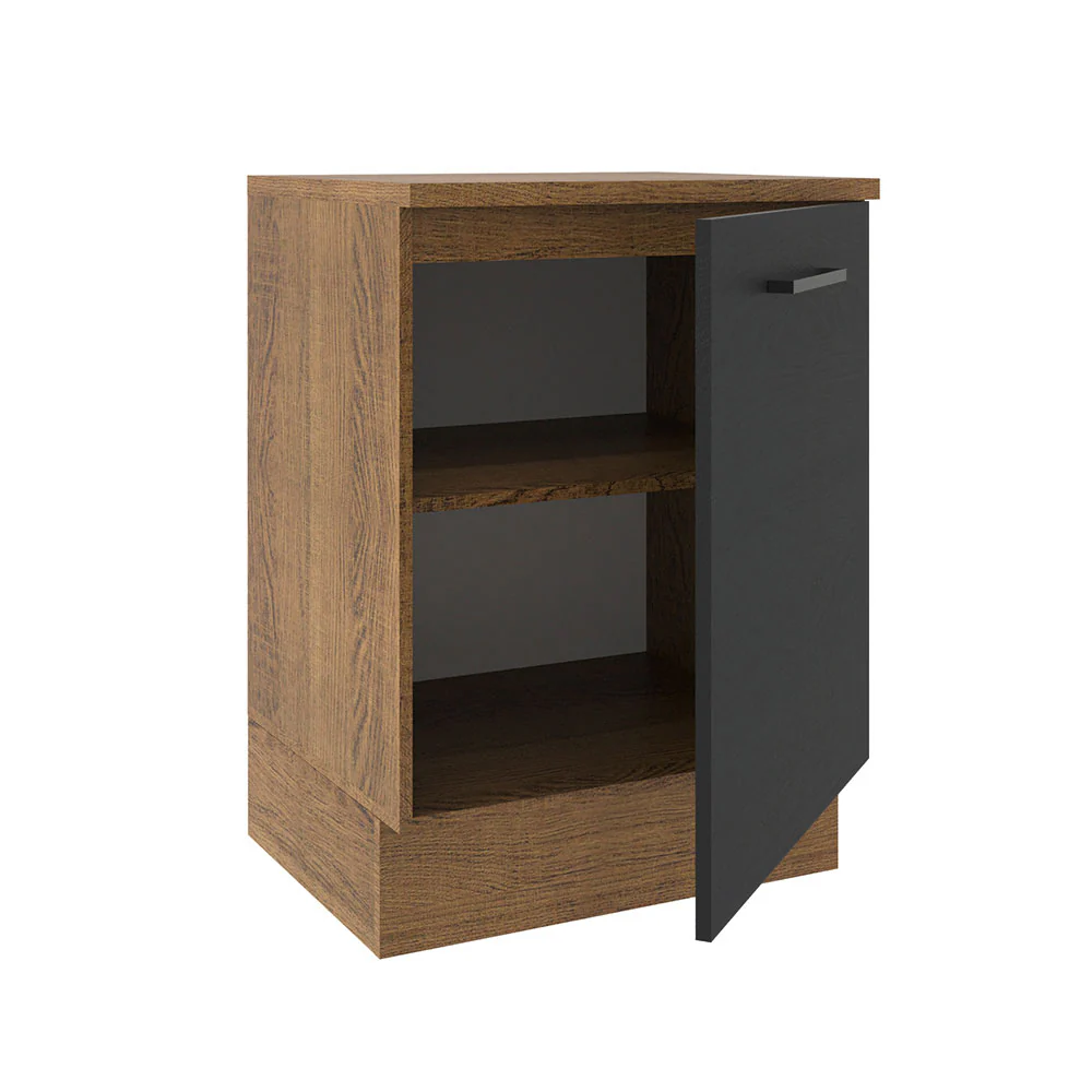 Balcão Madesa Agata 60 cm 1 Porta Rustic/Preto - Image 4