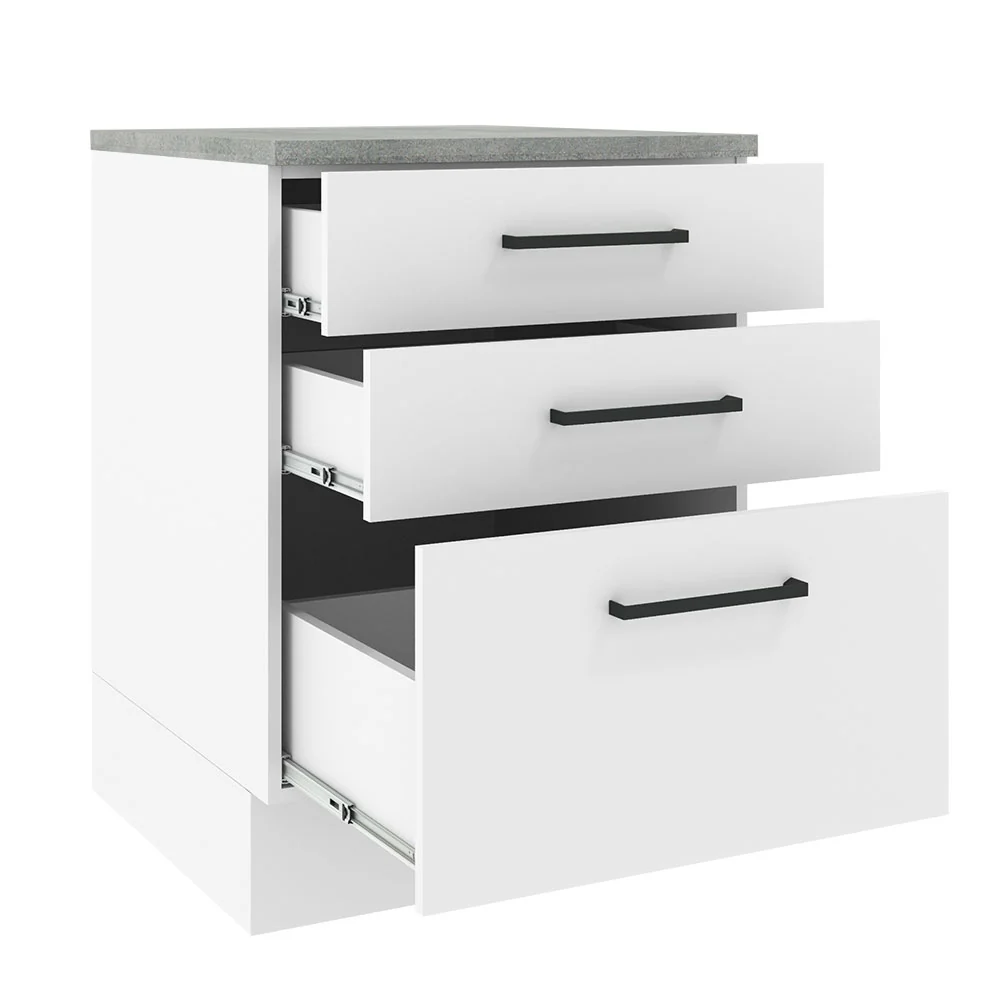 Balcão Madesa Agata 60 cm 3 Gavetas Branco - Image 3