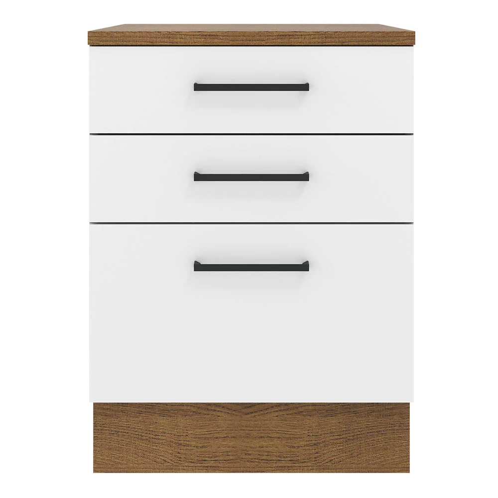 Balcão Madesa Agata 60 cm 3 Gavetas Rustic/Branco - Image 11