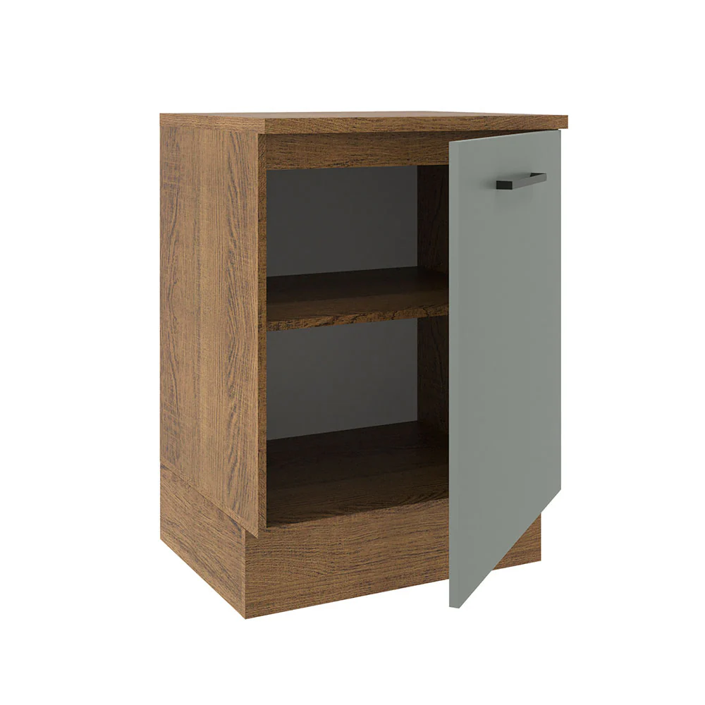 Balcão Madesa Agata 60 x 60 cm 1 Porta (Com Tampo) Rustic/Cinza - Image 4