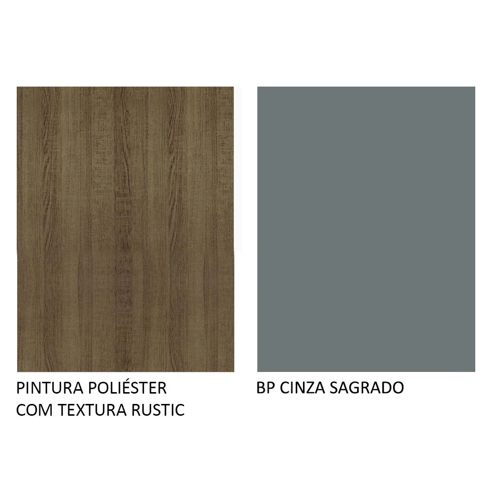 Balcão Madesa Agata 60 x 60 cm 1 Porta (Com Tampo) Rustic/Cinza - Image 9