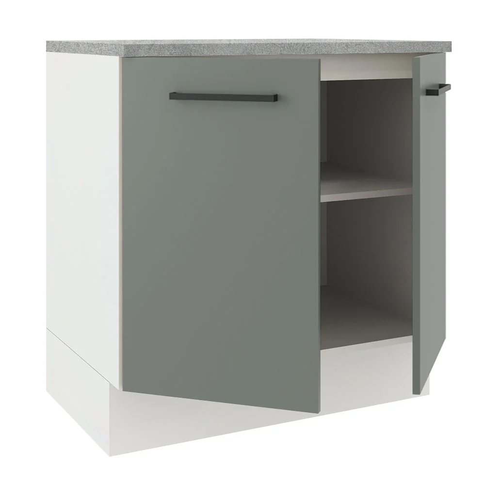 Balcão Madesa Agata 80 x 60 cm 2 Portas (Com Tampo) Branco/Cinza - Image 4