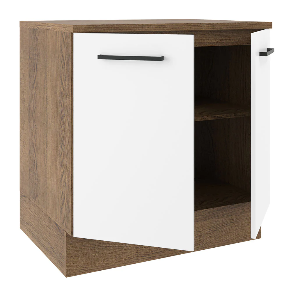 Balcão Madesa Agata 80 x 60 cm 2 Portas (Com Tampo) Rustic/Branco - Image 4