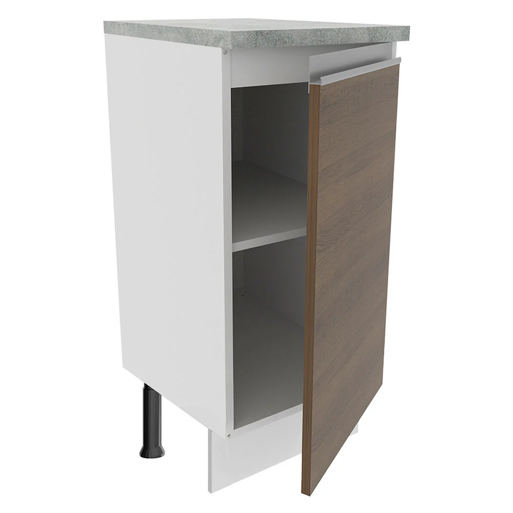 Balcão Madesa Glamy 35 x 60 cm 1 Porta (Com Tampo) Branco/Rustic - Image 4