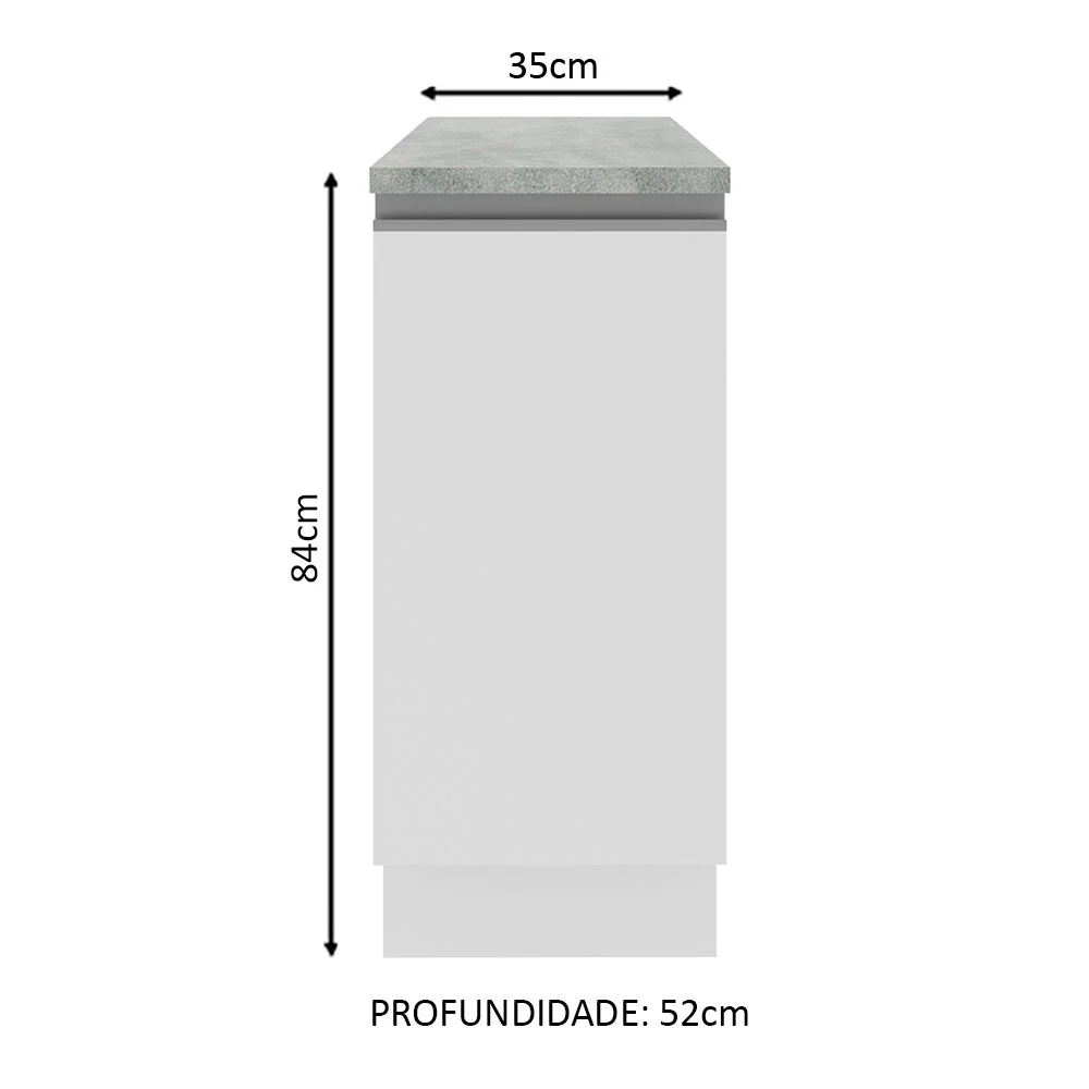 Balcão Madesa Glamy 35 cm 1 Porta Branco - Image 2