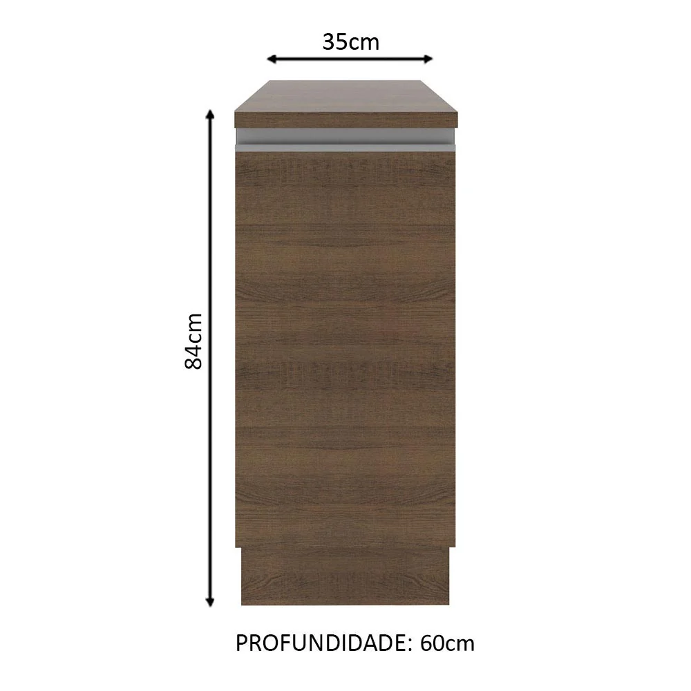 Balcão Madesa Glamy 35 x 60 cm 1 Porta (Com Tampo) Rustic - Image 2