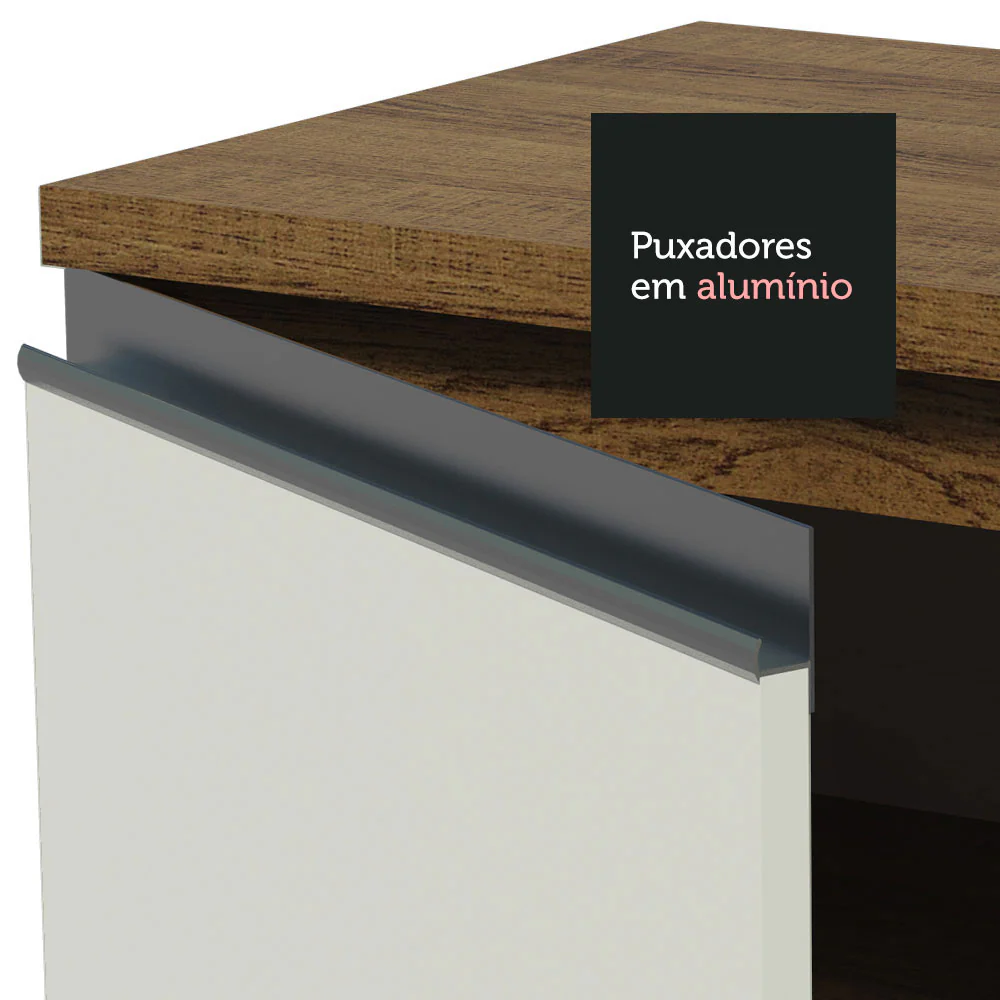 Balcão Madesa Glamy 35 x 60 cm 1 Porta (Com Tampo) Rustic/Branco - Image 6