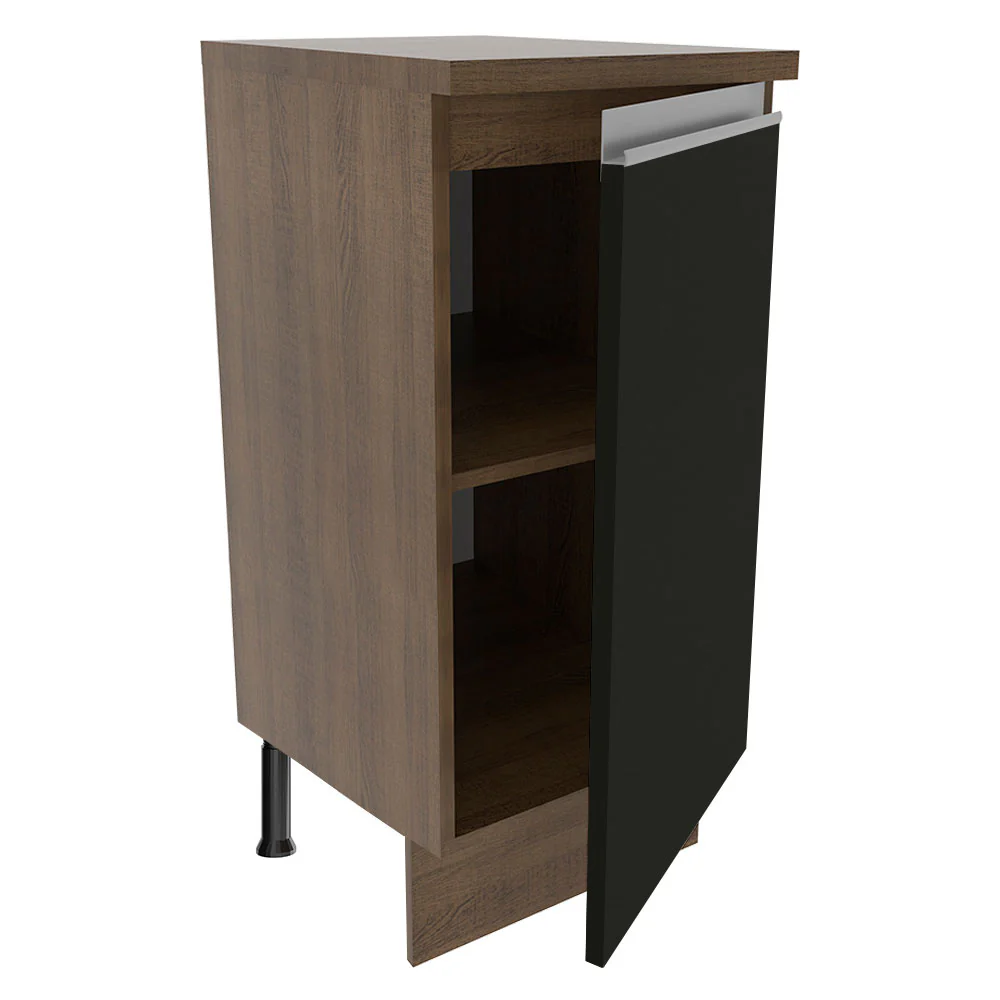 Balcão Madesa Glamy 35 x 60 cm 1 Porta (Com Tampo) Rustic/Preto - Image 4