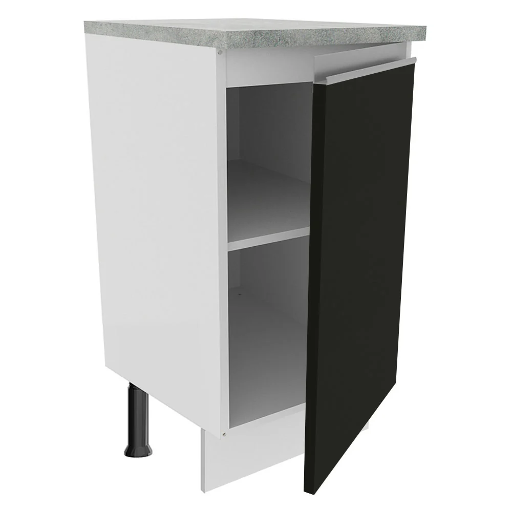 Balcão Madesa Glamy 40 x 60 cm 1 Porta (Com Tampo) Branco/Preto - Image 4