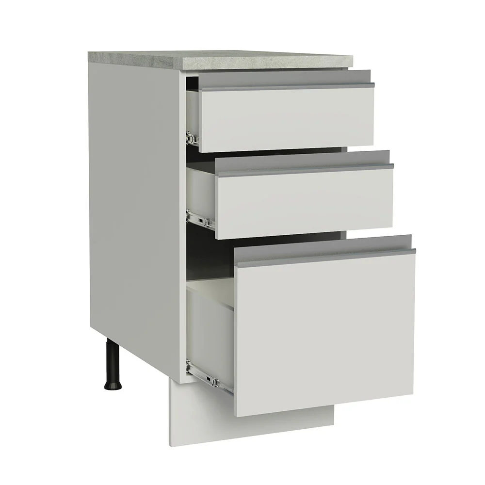 Balcão Madesa Glamy 40 x 60 cm 3 Gavetas (Com Tampo) Branco - Image 3