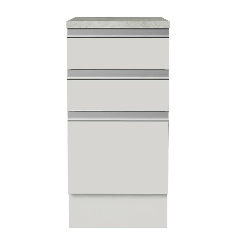 Balcão Madesa Glamy 40 x 60 cm 3 Gavetas (Com Tampo) Branco - Image 9