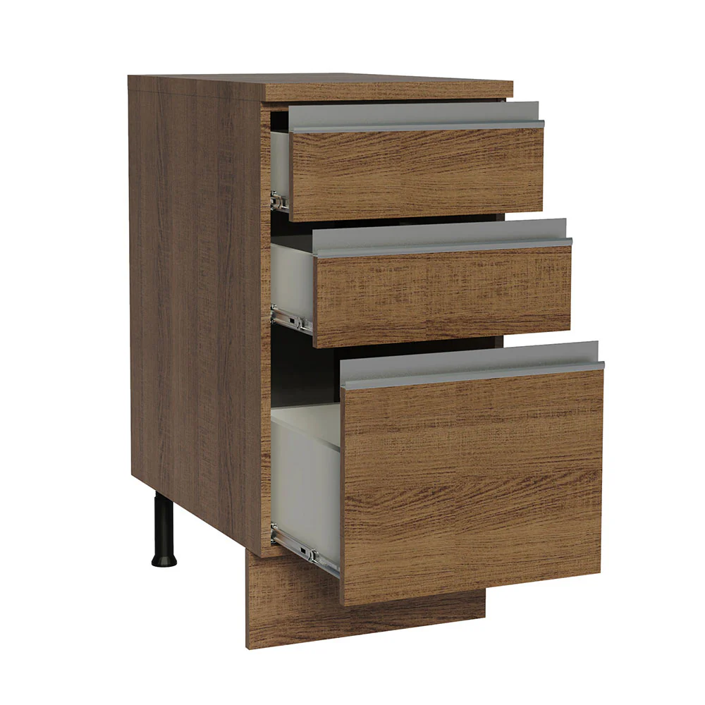 Balcão Madesa Glamy 40 x 60 cm 3 Gavetas (Com Tampo) Rustic - Image 3