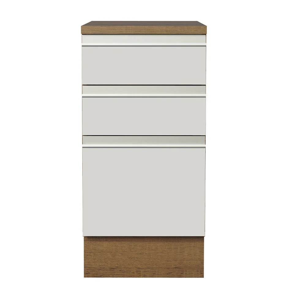 Balcão Madesa Glamy 40 x 60 cm 3 Gavetas (Com Tampo) Rustic/Branco - Image 11