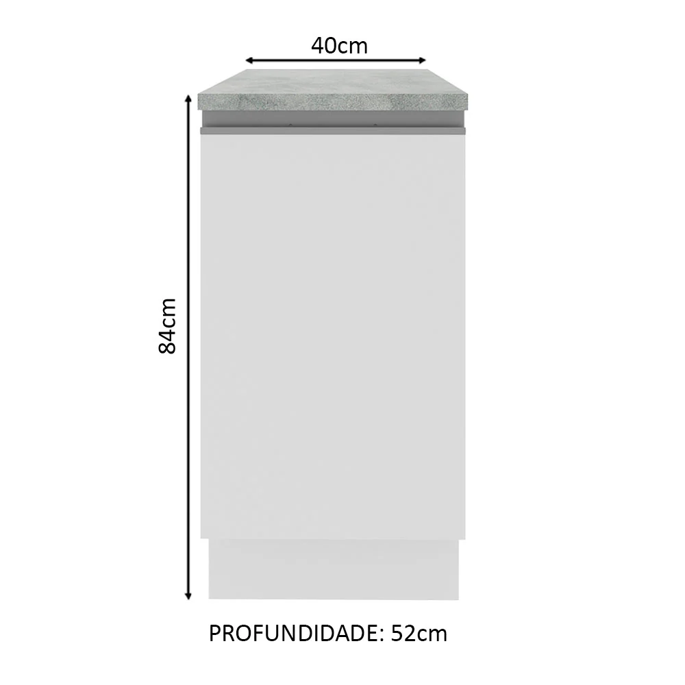 Balcão Madesa Glamy 40 cm 1 Porta Branco - Image 2