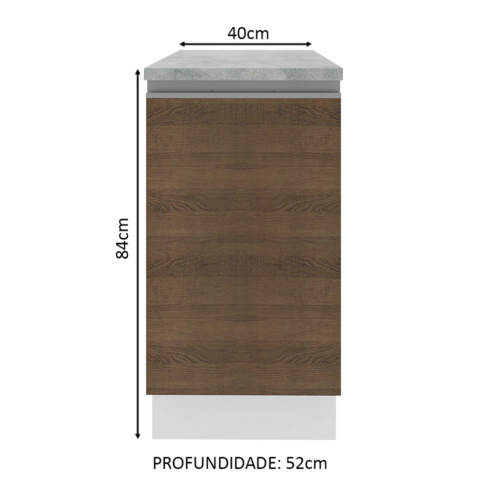 Balcão Madesa Glamy 40 cm 1 Porta Branco/Rustic - Image 2