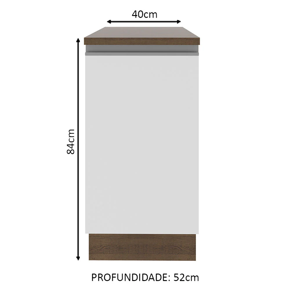 Balcão Madesa Glamy 40 cm 1 Porta Rustic/Branco - Image 2