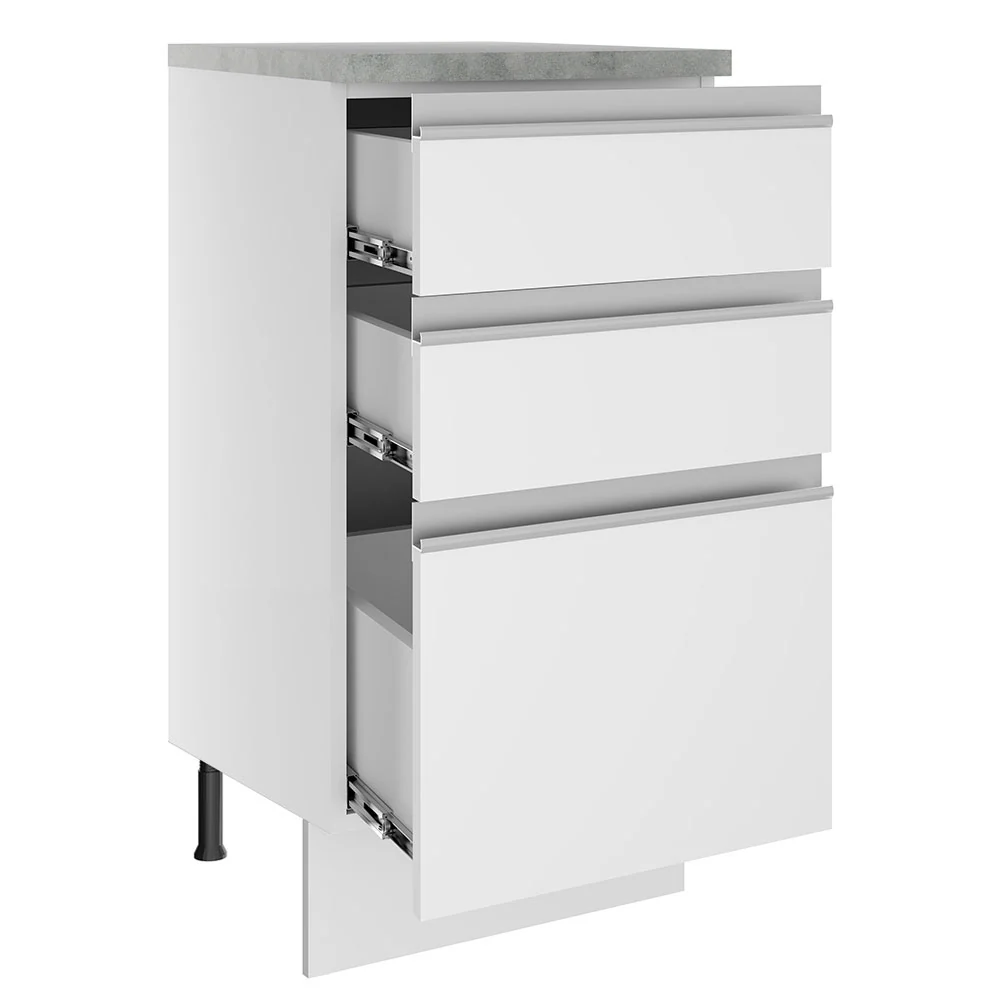 Balcão Madesa Glamy 40 cm 3 Gavetas Branco - Image 3