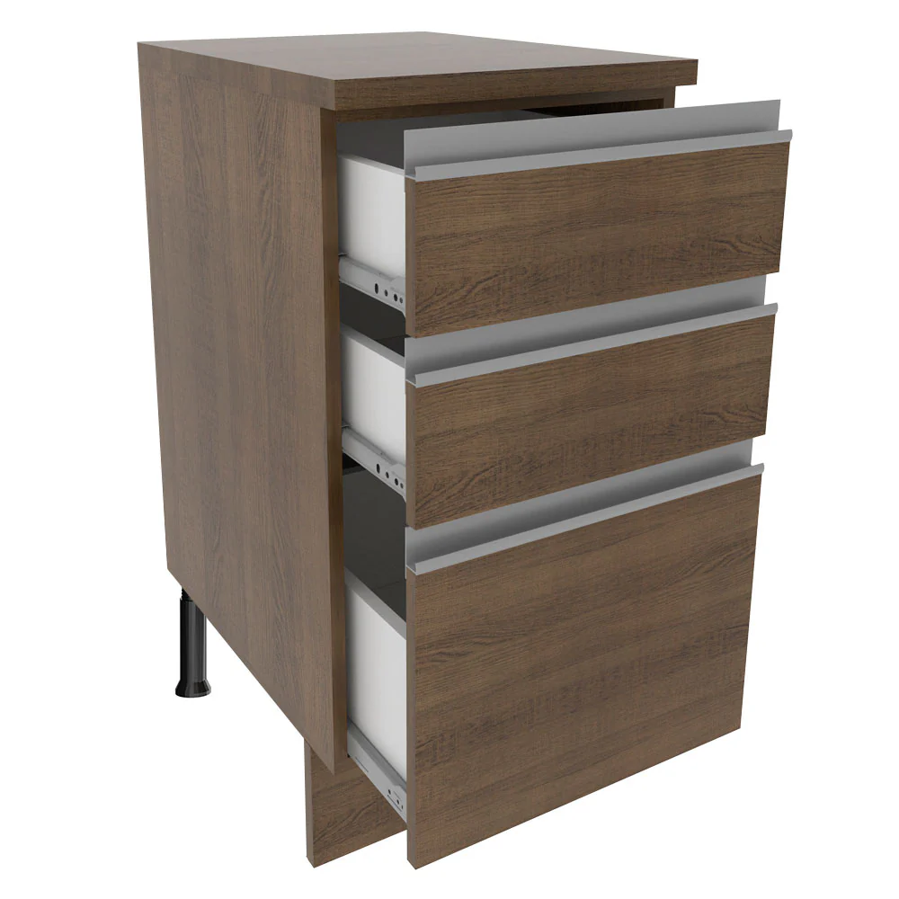 Balcão Madesa Glamy 40 cm 3 Gavetas Rustic - Image 3