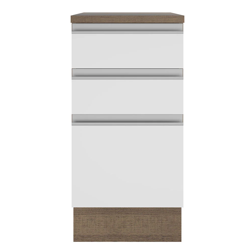 Balcão Madesa Glamy 40 cm 3 Gavetas Rustic/Branco - Image 11