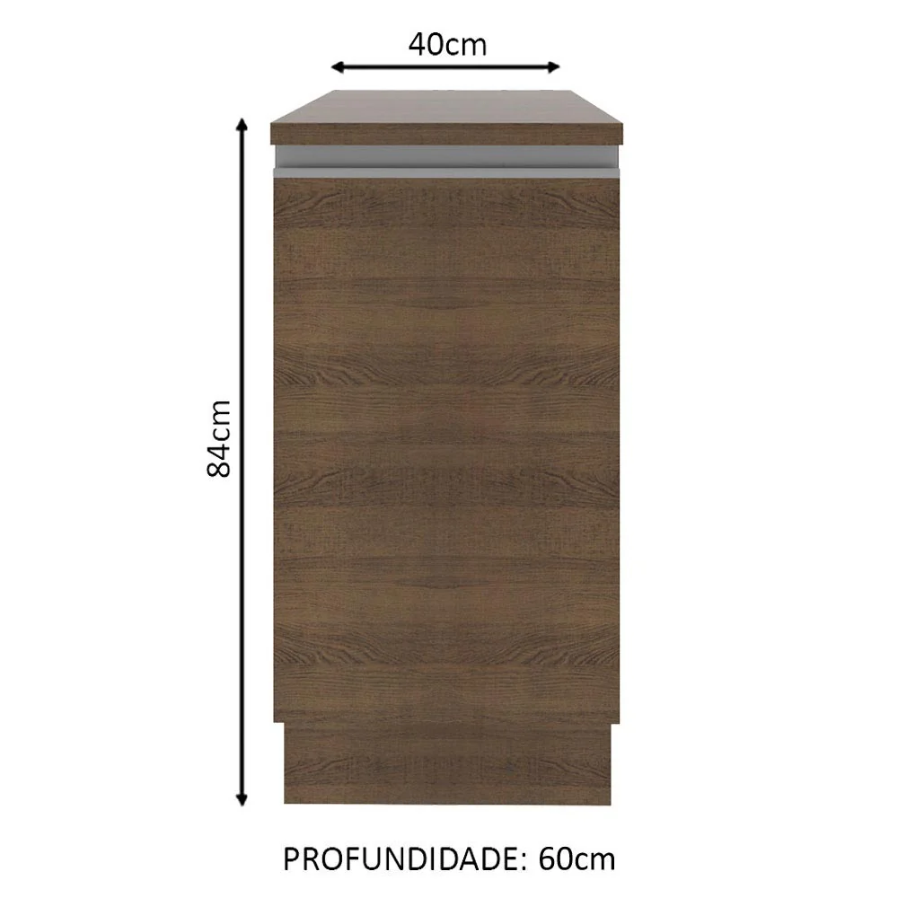Balcão Madesa Glamy 40 x 60 cm 1 Porta (Com Tampo) Rustic - Image 2