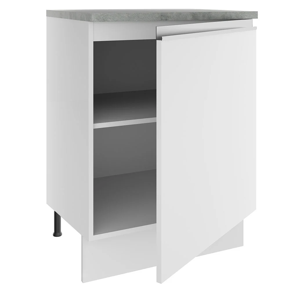 Balcão Madesa Glamy 60 x 60 cm 1 Porta (Com Tampo) Branco - Image 4