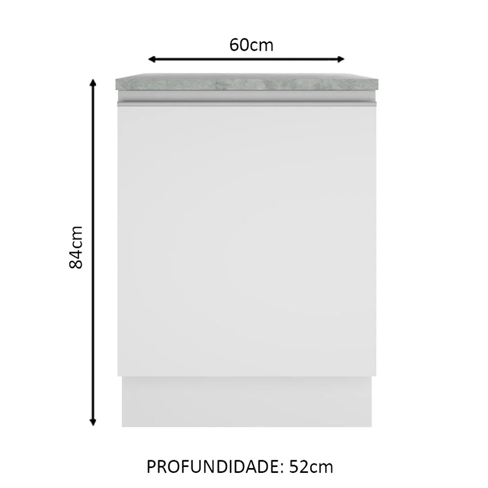 Balcão Madesa Glamy 60 cm 1 Porta Branco - Image 2