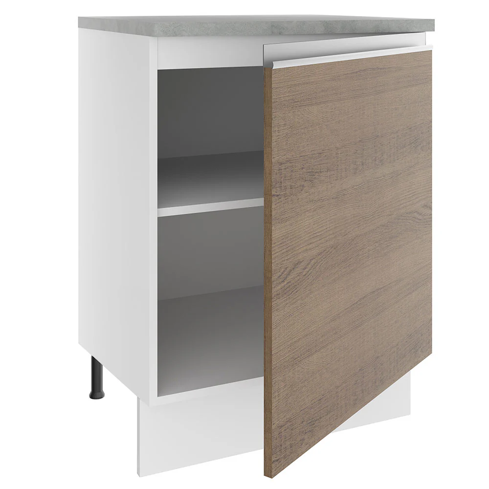 Balcão Madesa Glamy 60 cm 1 Porta Branco/Rustic - Image 4