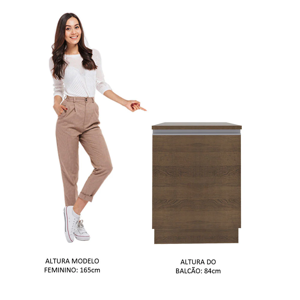 Balcão Madesa Glamy 60 cm 1 Porta Rustic - Image 5