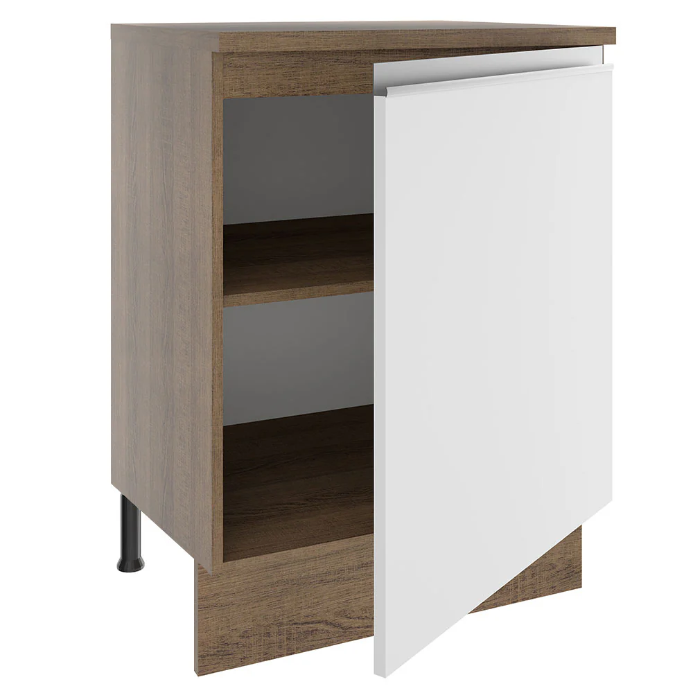 Balcão Madesa Glamy 60 cm 1 Porta Rustic/Branco - Image 4