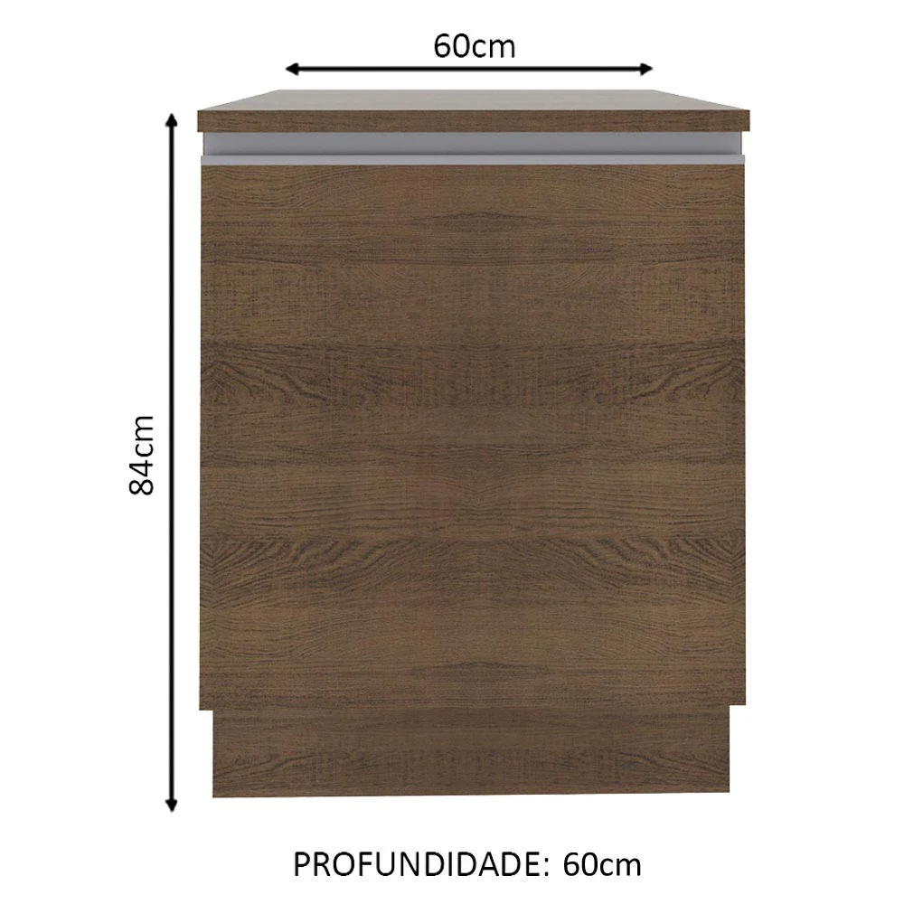 Balcão Madesa Glamy 60 x 60 cm 1 Porta (Com Tampo) Rustic - Image 2