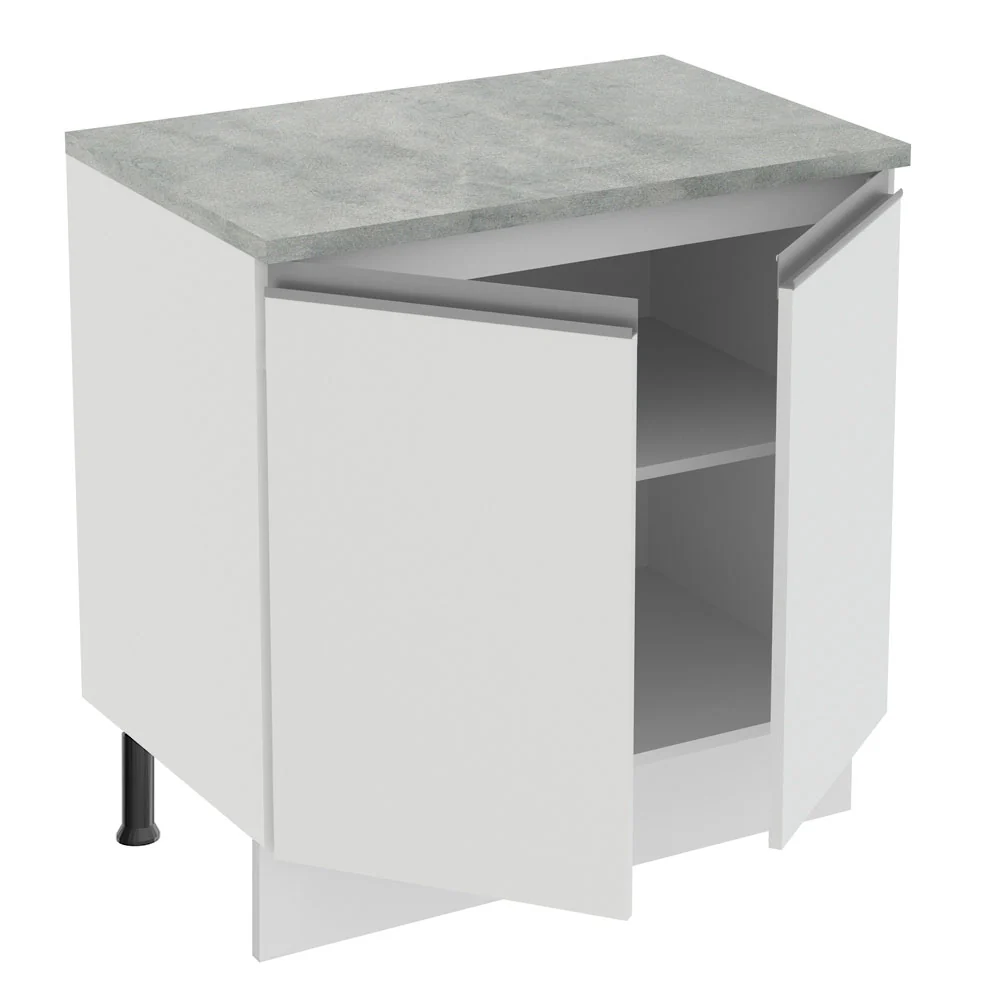 Balcão Madesa Glamy 80 x 60 cm 2 Portas (Com Tampo) Branco - Image 4