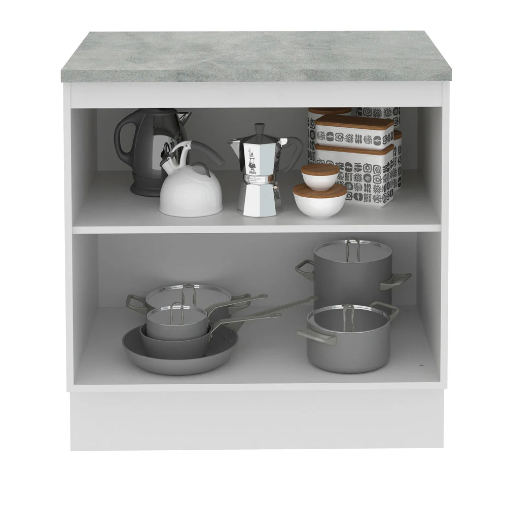 Balcão Madesa Glamy 80 cm 2 Portas Branco/Rustic - Image 3