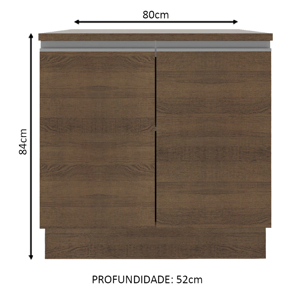 Balcão Madesa Glamy 80 cm 2 Portas Rustic - Image 2