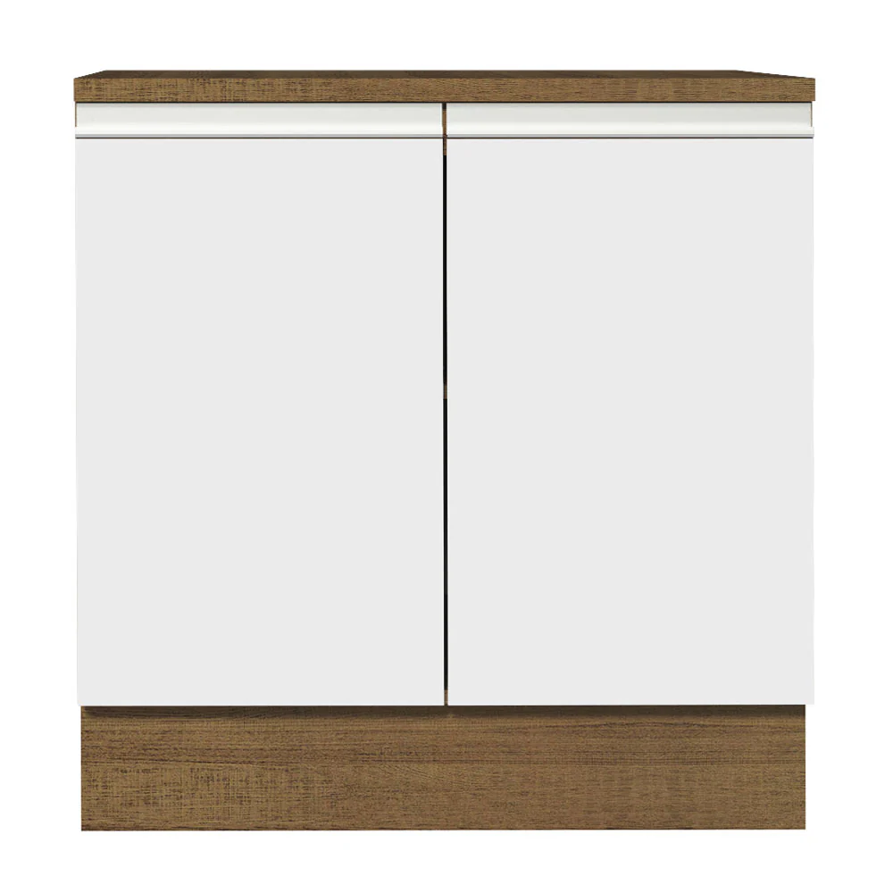 Balcão Madesa Glamy 80 x 60 cm 2 Portas (Com Tampo) Rustic/Branco - Image 7
