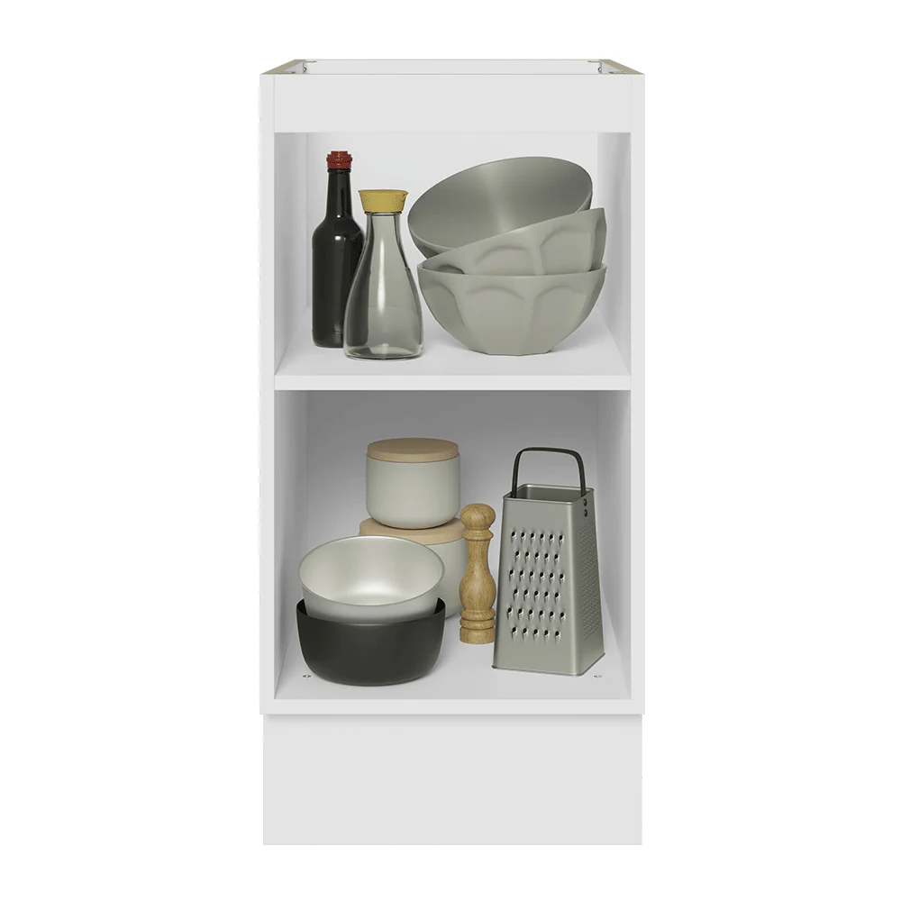 Balcão de Cozinha 40 x 60 cm 1 Porta (Sem Tampo) Branco/Branco Veludo Lux Madesa - Image 4