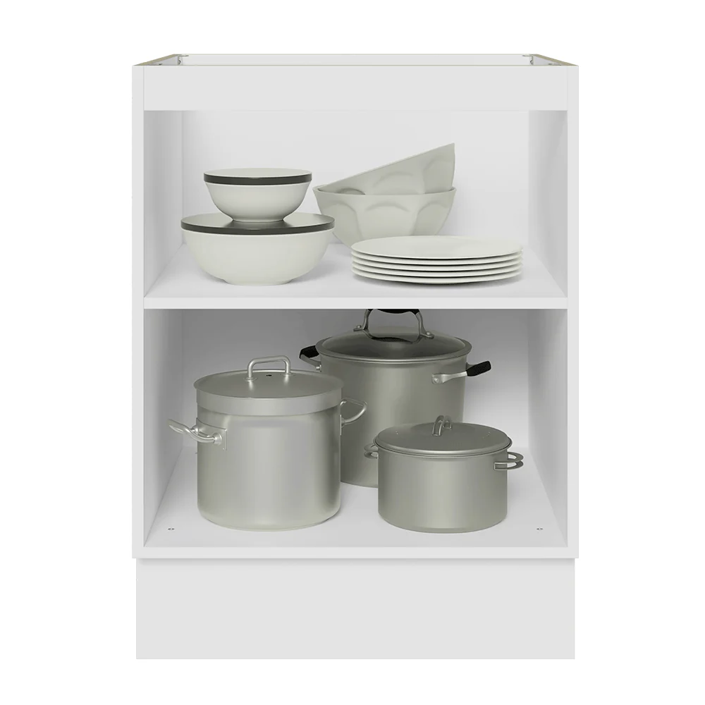 Balcão de Cozinha 60 x 60 cm 1 Porta (Sem Tampo) Branco/Preto Lux Madesa - Image 4