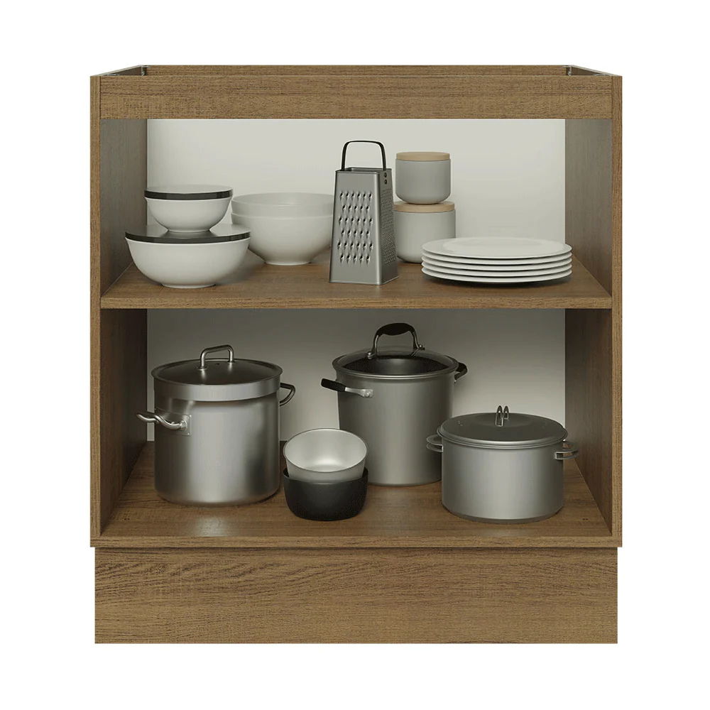 Balcão de Cozinha 70 x 60 cm 2 Portas (Sem Tampo) Rustic/Branco Veludo Lux Madesa - Image 4
