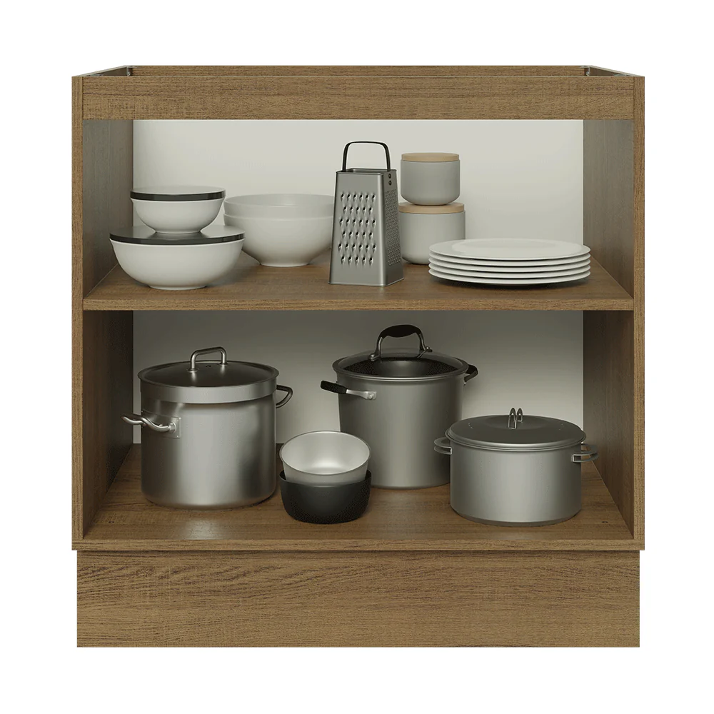 Balcão de Cozinha 80 x 60 cm 2 Portas (Sem Tampo) Rustic/Cinza Lux Madesa - Image 4