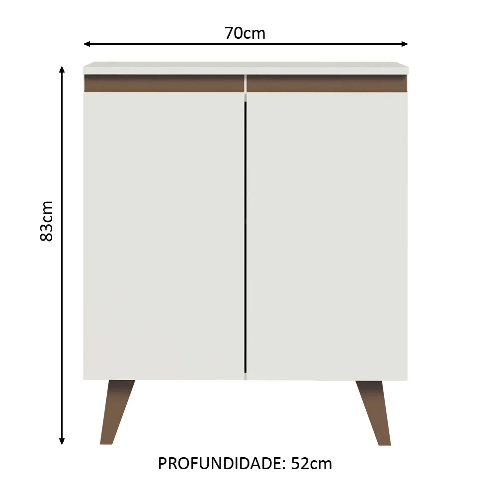 Balcão Madesa Reims 70 cm 2 Portas - Branco - Image 2