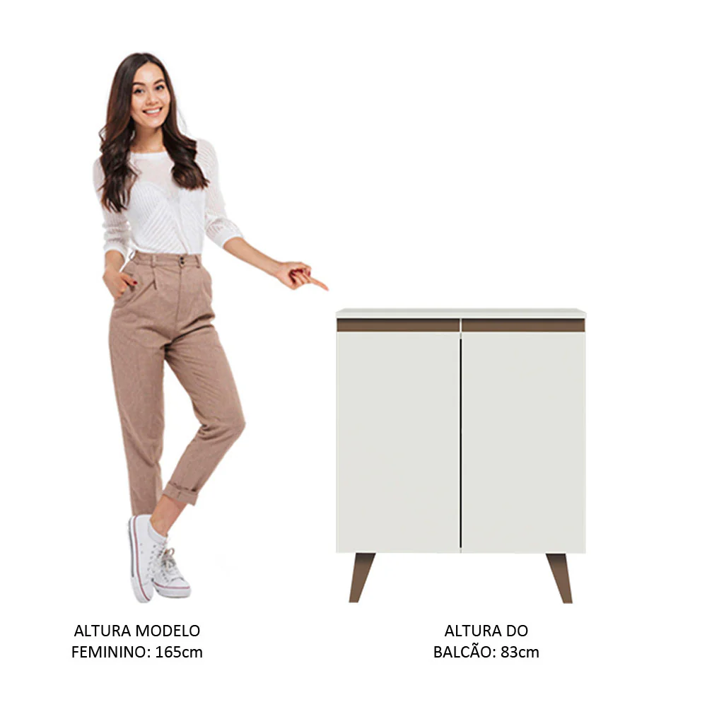 Balcão Madesa Reims 70 cm 2 Portas - Branco - Image 3