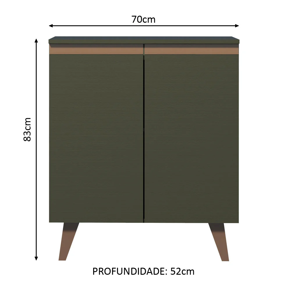 Balcão Madesa Reims 70 cm 2 Portas Preto - Image 2