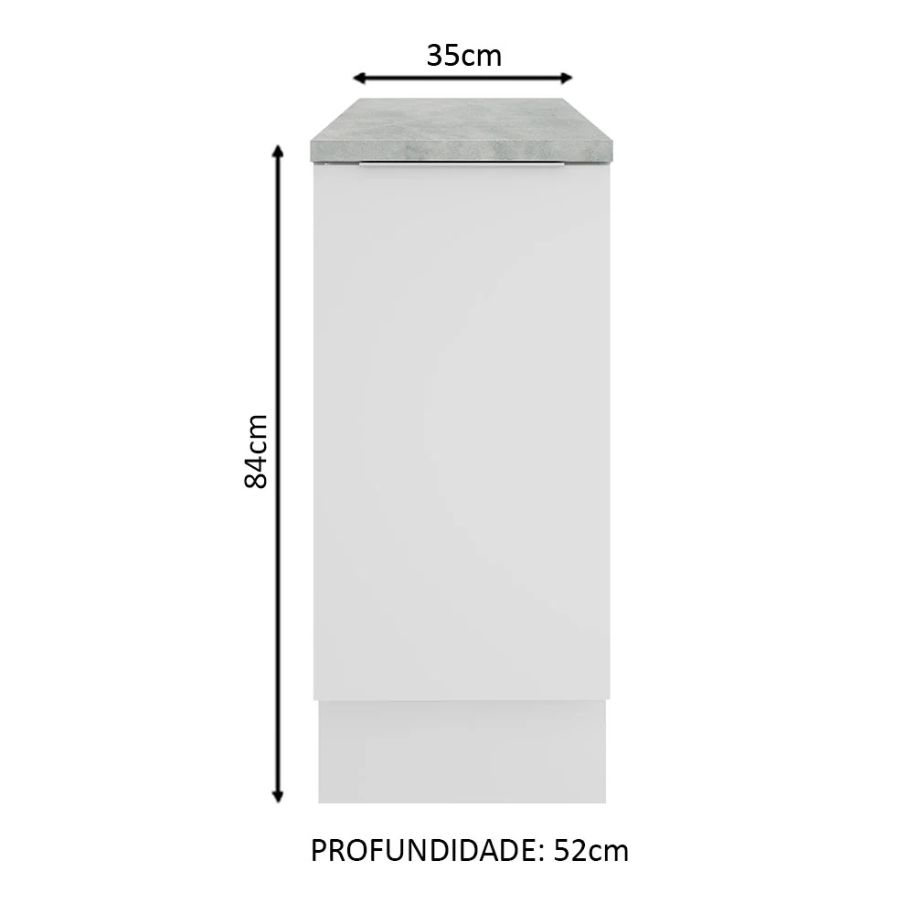 Balcão Madesa Stella 35 cm 1 Porta Branco - Image 2