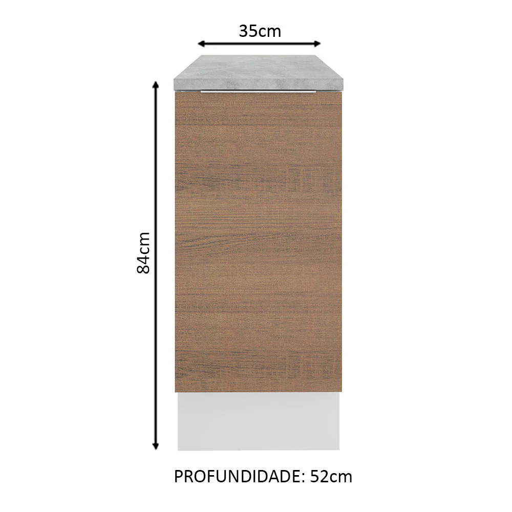 Balcão Madesa Stella 35 cm 1 Porta Branco/Rustic - Image 2