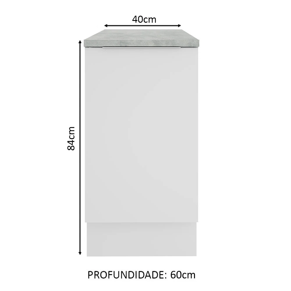 Balcão Madesa Stella 40 x 60 cm 1 Porta (Com Tampo) Branco - Image 2
