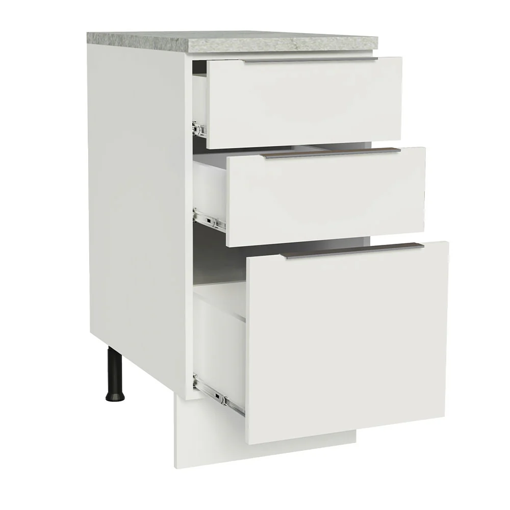 Balcão Madesa Stella 40 x 60 cm 3 Gavetas (Com Tampo) Branco - Image 3