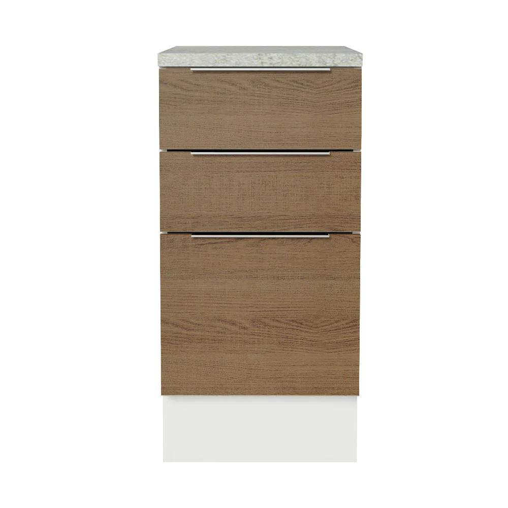 Balcão Madesa Stella 40 x 60 cm 3 Gavetas (Com Tampo) Branco/Rustic - Image 10