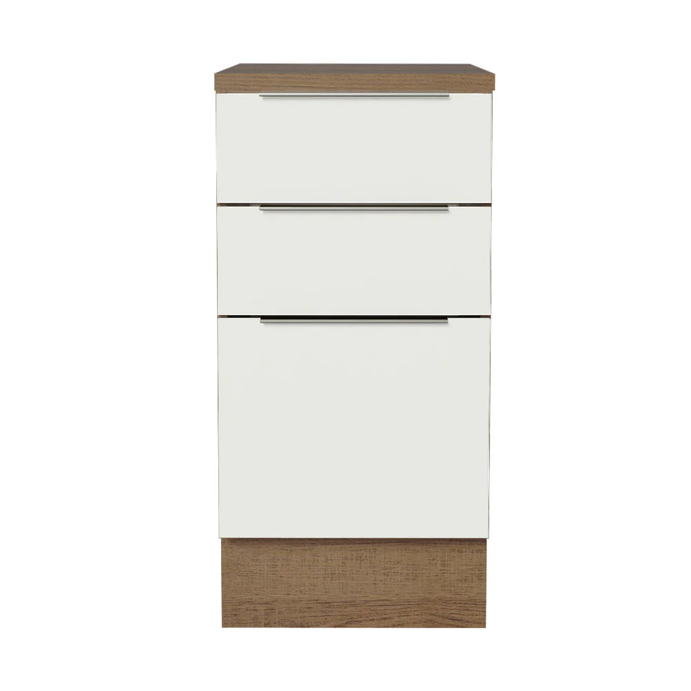 Balcão Madesa Stella 40 x 60 cm 3 Gavetas (Com Tampo) Rustic/Branco - Image 10