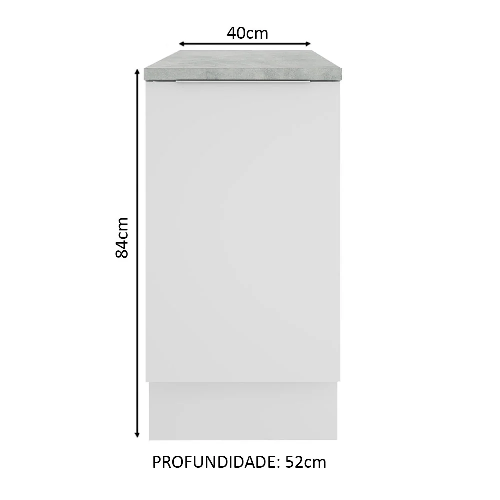 Balcão Madesa Stella 40 cm 1 Porta Branco - Image 2