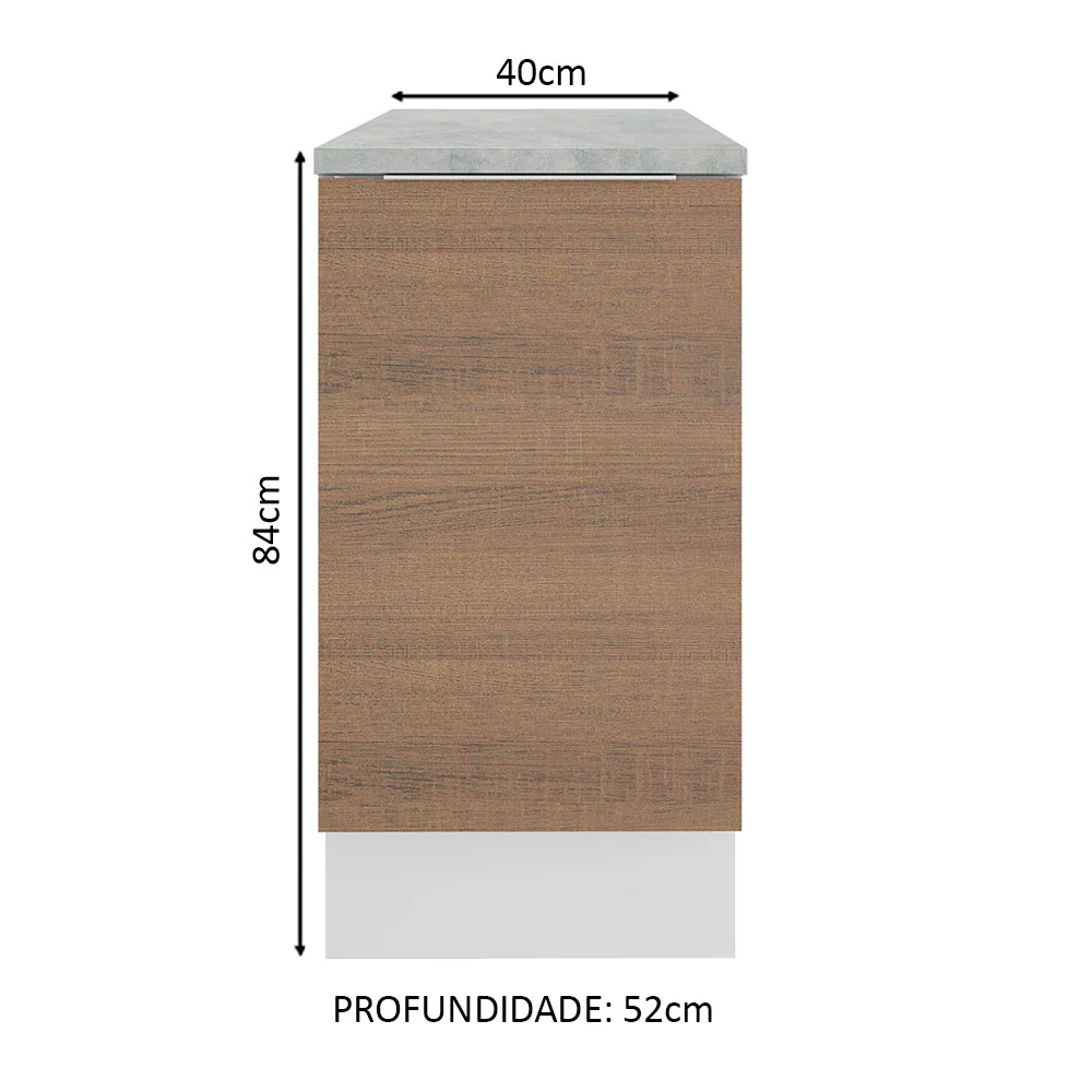 Balcão Madesa Stella 40 cm 1 Porta Branco/Rustic - Image 2